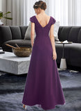 Anahi A-Line V-neck Floor-Length Bridesmaid Dress With Ruffle Pockets UKP0013285