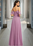 Kaila A-Line Scoop Neck Floor-Length Bridesmaid Dress With Pockets UKP0013287