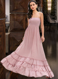 Yuliana A-LineSquareNecklineFloor-LengthBridesmaidDress#273611 UKP0013300