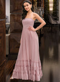 Yuliana A-LineSquareNecklineFloor-LengthBridesmaidDress#273611 UKP0013300