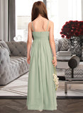 Jessie A-Line Scoop Neck Floor-Length Chiffon Junior Bridesmaid Dress With Cascading Ruffles UKP0013318