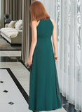 Tiana A-Line Scoop Neck Floor-Length Chiffon Junior Bridesmaid Dress With Ruffle UKP0013320