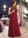 Madeleine A-Line Scoop Neck Floor-Length Chiffon Junior Bridesmaid Dress UKP0013357