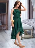 Anastasia A-Line Scoop Neck Asymmetrical Chiffon Junior Bridesmaid Dress With Cascading Ruffles UKP0013395