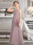 Janey A-LineScoopNeckFloor-LengthChiffonLaceJuniorBridesmaidDressWithRuffle#173272 UKP0013416