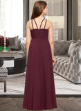 Ada A-Line Scoop Neck Floor-Length Chiffon Junior Bridesmaid Dress UKP0013418