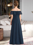 Renata A-Line Off-the-Shoulder Floor-Length Chiffon Junior Bridesmaid Dress With Cascading Ruffles UKP0013431