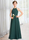 Toni A-Line Scoop Neck Floor-Length Chiffon Junior Bridesmaid Dress UKP0013442