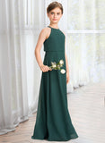 Toni A-Line Scoop Neck Floor-Length Chiffon Junior Bridesmaid Dress UKP0013442