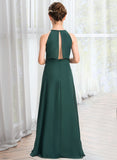 Toni A-Line Scoop Neck Floor-Length Chiffon Junior Bridesmaid Dress UKP0013442