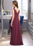 Amiah A-Line Cowl Neck Asymmetrical Chiffon Junior Bridesmaid Dress With Bow(s) UKP0013454