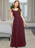 Tessa A-Line Off-the-Shoulder Floor-Length Chiffon Junior Bridesmaid Dress With Ruffle UKP0013467