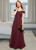 Tessa A-Line Off-the-Shoulder Floor-Length Chiffon Junior Bridesmaid Dress With Ruffle UKP0013467