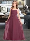 Ally A-Line Sweetheart Floor-Length Chiffon Junior Bridesmaid Dress With Ruffle UKP0013470