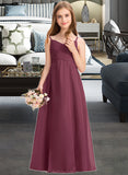 Ally A-Line Sweetheart Floor-Length Chiffon Junior Bridesmaid Dress With Ruffle UKP0013470