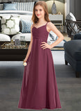 Ally A-Line Sweetheart Floor-Length Chiffon Junior Bridesmaid Dress With Ruffle UKP0013470