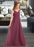 Ally A-Line Sweetheart Floor-Length Chiffon Junior Bridesmaid Dress With Ruffle UKP0013470