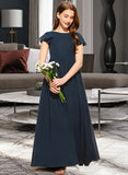 Makena A-LineScoopNeckFloor-LengthChiffonJuniorBridesmaidDress#253684 UKP0013478