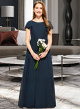 Makena A-LineScoopNeckFloor-LengthChiffonJuniorBridesmaidDress#253684 UKP0013478