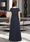 Makena A-LineScoopNeckFloor-LengthChiffonJuniorBridesmaidDress#253684 UKP0013478