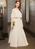 Nicola A-Line Scoop Neck Floor-Length Chiffon Junior Bridesmaid Dress UKP0013503