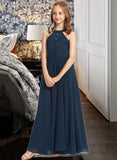 Quinn A-LineScoopNeckFloor-LengthChiffonLaceJuniorBridesmaidDress#234030 UKP0013538