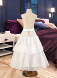 Sylvia Ball-Gown/Princess Scoop Neck Floor-Length Tulle Junior Bridesmaid Dress With Sash Beading Bow(s) UKP0013545