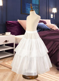 Sylvia Ball-Gown/Princess Scoop Neck Floor-Length Tulle Junior Bridesmaid Dress With Sash Beading Bow(s) UKP0013545