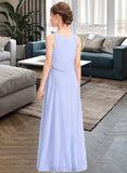 Scarlett A-Line Scoop Neck Floor-Length Chiffon Junior Bridesmaid Dress UKP0013558