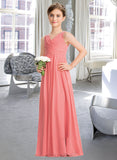 Ariel EmpireV-neckFloor-LengthChiffonJuniorBridesmaidDressWithRuffleBeadingSequins#173291 UKP0013562