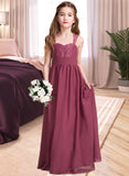 Jaliyah A-Line Sweetheart Floor-Length Chiffon Junior Bridesmaid Dress With Ruffle UKP0013568