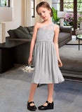 Lexi A-Line One-Shoulder Knee-Length Chiffon Lace Junior Bridesmaid Dress UKP0013571