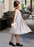 Lexi A-Line One-Shoulder Knee-Length Chiffon Lace Junior Bridesmaid Dress UKP0013571