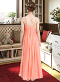 Krystal A-Line Sweetheart Asymmetrical Chiffon Junior Bridesmaid Dress With Ruffle Flower(s) UKP0013587