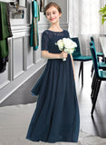 Sharon A-LineScoopNeckFloor-LengthChiffonJuniorBridesmaidDress#148411 UKP0013631