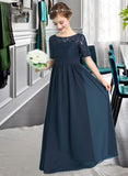 Sharon A-LineScoopNeckFloor-LengthChiffonJuniorBridesmaidDress#148411 UKP0013631