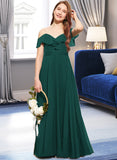 Alexa A-Line Off-the-Shoulder Floor-Length Chiffon Junior Bridesmaid Dress With Cascading Ruffles UKP0013635