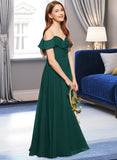 Alexa A-Line Off-the-Shoulder Floor-Length Chiffon Junior Bridesmaid Dress With Cascading Ruffles UKP0013635