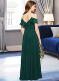 Alexa A-Line Off-the-Shoulder Floor-Length Chiffon Junior Bridesmaid Dress With Cascading Ruffles UKP0013635