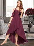 Aryana A-Line Off-the-Shoulder Asymmetrical Chiffon Junior Bridesmaid Dress With Cascading Ruffles UKP0013636