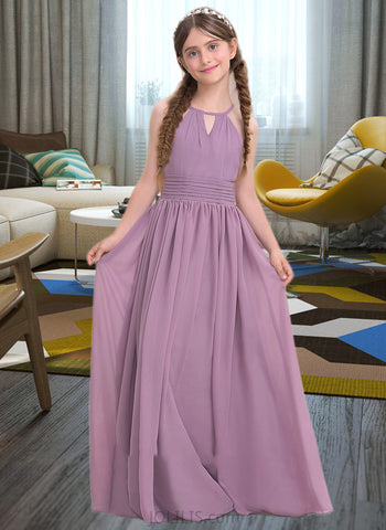 Shaniya A-LineScoopNeckFloor-LengthChiffonJuniorBridesmaidDressWithRuffle#119580 UKP0013647