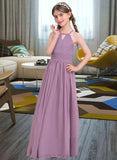 Shaniya A-LineScoopNeckFloor-LengthChiffonJuniorBridesmaidDressWithRuffle#119580 UKP0013647