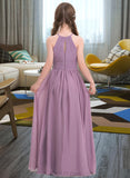 Shaniya A-LineScoopNeckFloor-LengthChiffonJuniorBridesmaidDressWithRuffle#119580 UKP0013647