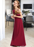 Anastasia A-Line One-Shoulder Floor-Length Chiffon Junior Bridesmaid Dress With Ruffles UKP0013650