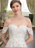 Nathalie Ball-Gown/Princess Sweetheart Sweep Train Tulle Wedding Dress UKP0013685