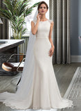 Gwendolyn Trumpet/Mermaid Court Train Stretch Crepe Wedding Dress UKP0013711