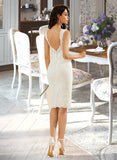 Moriah Sheath/Column V-neck Knee-Length Wedding Dress UKP0013716