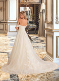 Cheyenne Ball-Gown/Princess Chapel Train Tulle Lace Wedding Dress With Sequins UKP0013726