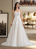 Guadalupe Ball-Gown/Princess Sweetheart Court Train Tulle Wedding Dress UKP0013732