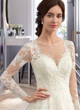 Lila Ball-Gown/Princess Illusion Court Train Tulle Lace Wedding Dress UKP0013750